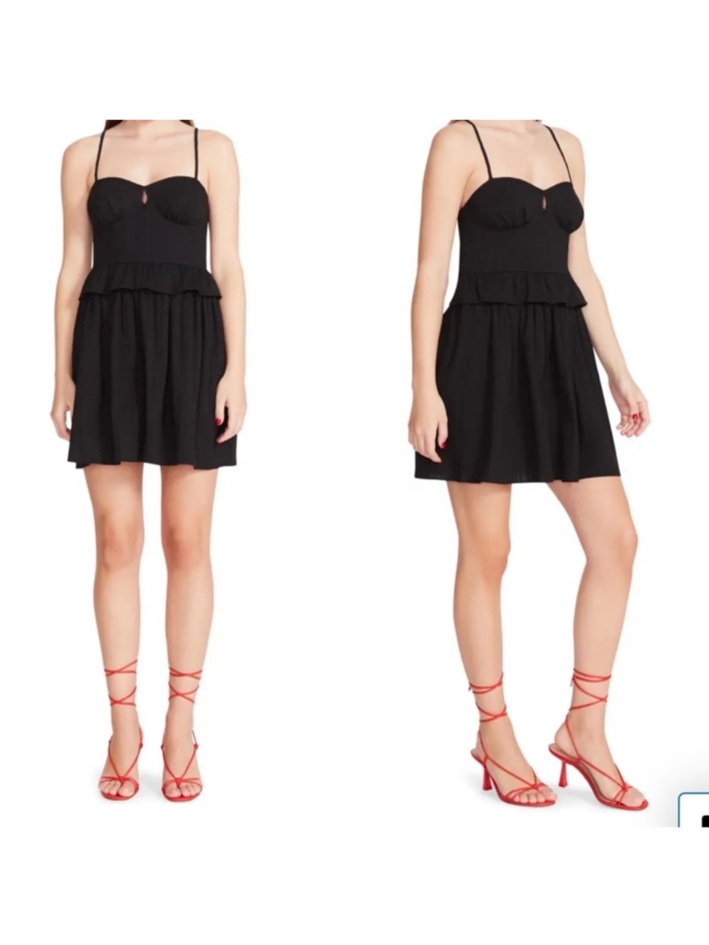Betsey Johnson Black Bustier Peplum Dress Size Small